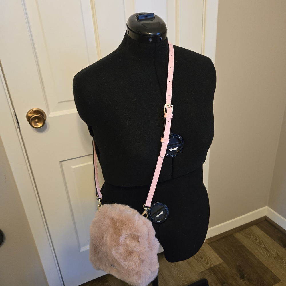 Upcycled Using Miu Miu Blush Pink Fur Crossbody Bag GWP